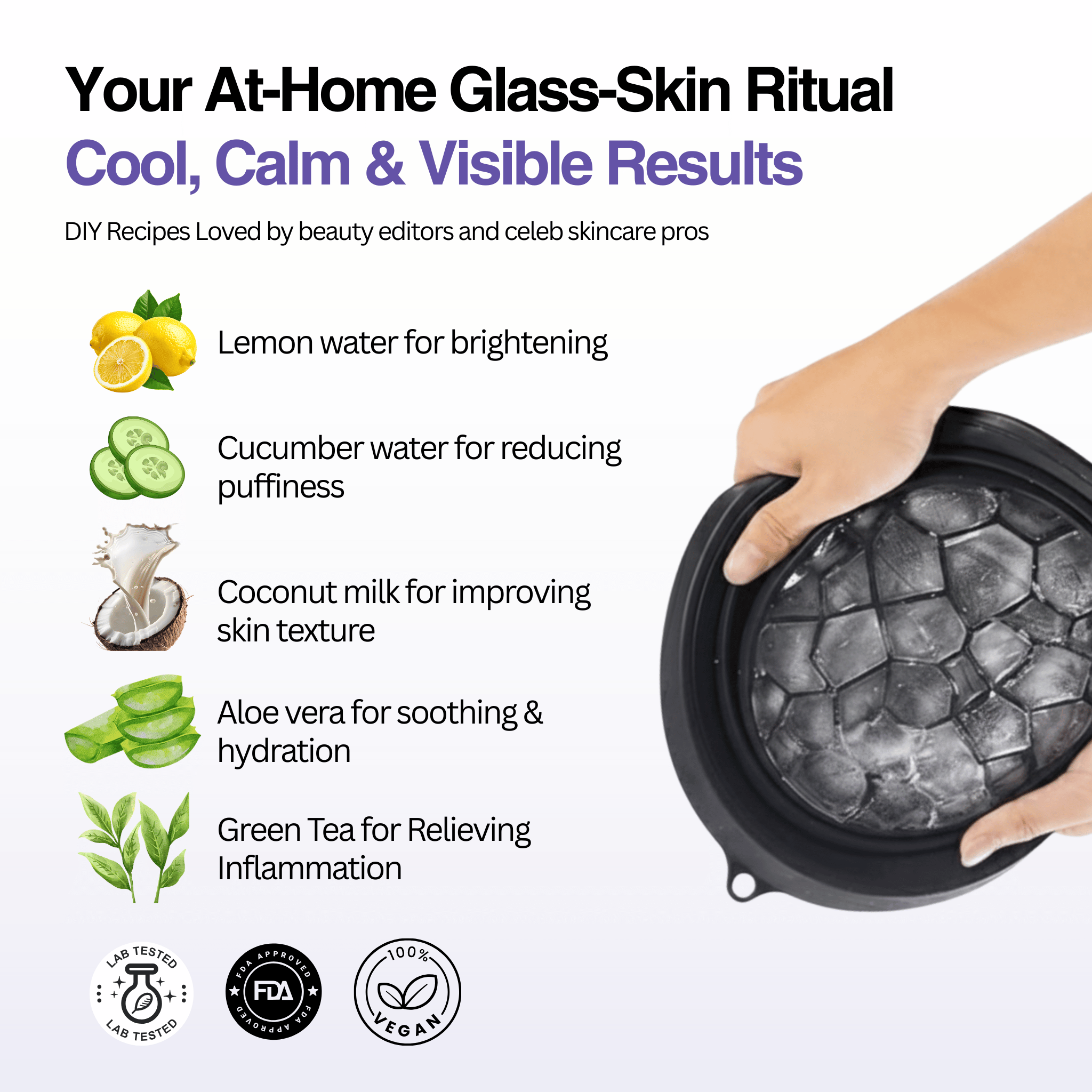 Silicone Ice Cube Bowl for Ice Facial & Cold Therapy